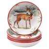 Dinnerware Certified International Winter Forest Multicolored Earthenware 36 Oz. Soup Bowl (Set Of 4)