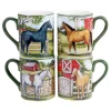 Dinnerware Certified International Clover Farm 4-Piece Seasonal Multicolored Earthenware 14 Oz. Mug Set (Service For 4)