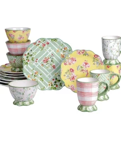 Certified International English Garden 16-Piece Seasonal Multicolored Earthenware Dinnerware Set (Service For 4)