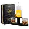 Bar Accessories NutriChef 26 Oz. Glass Wine And Whiskey Decanter Aerator Set With Whiskey Glasses
