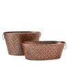 Bar Accessories Old Dutch “Floral” 6.5 Gal. And 3.5 Gal. Galvanized Antique Copper Party Tubs (Set Of 2)