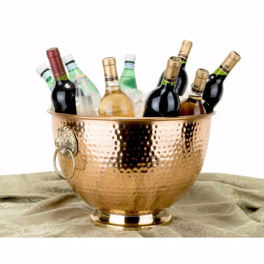 Bar Accessories Old Dutch 5 Gal. Decor Copper Lion’s Head Beverage Cooler - Image 3