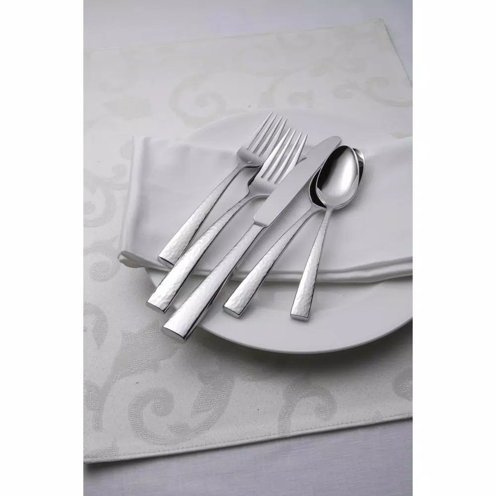 Flatware Oneida Chef’s Table Hammered 18/0 Stainless Steel European Dinner Forks (Set Of 12) - Image 4