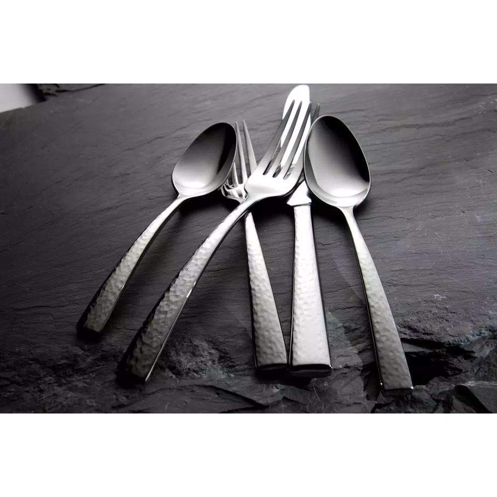 Flatware Oneida Chef’s Table Hammered 18/0 Stainless Steel European Dinner Forks (Set Of 12) - Image 2