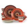 Elama Zen 16-Piece Casual Orange Stoneware Dinnerware Set (Service For 4)