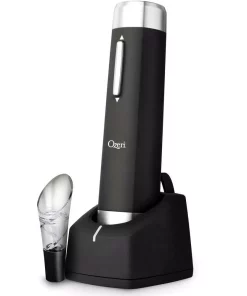 Bar Accessories Ozeri Prestige Electric Wine Bottle Opener With Aerating Pourer, Foil Cutter And Elegant Recharging Stand