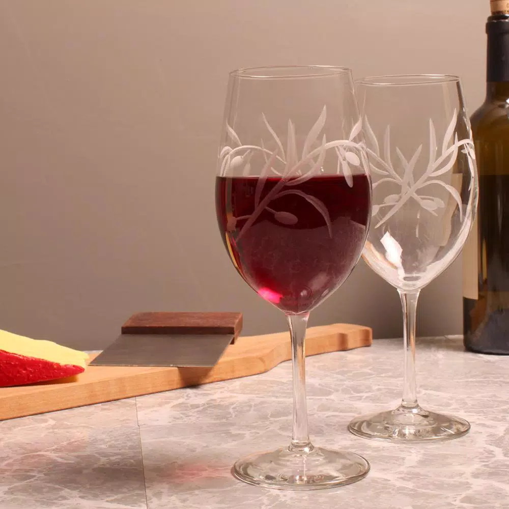 Drinkware Rolf Glass Olive Branch 18 Oz. Clear All Purpose Wine Glass (Set Of 4) - Image 4