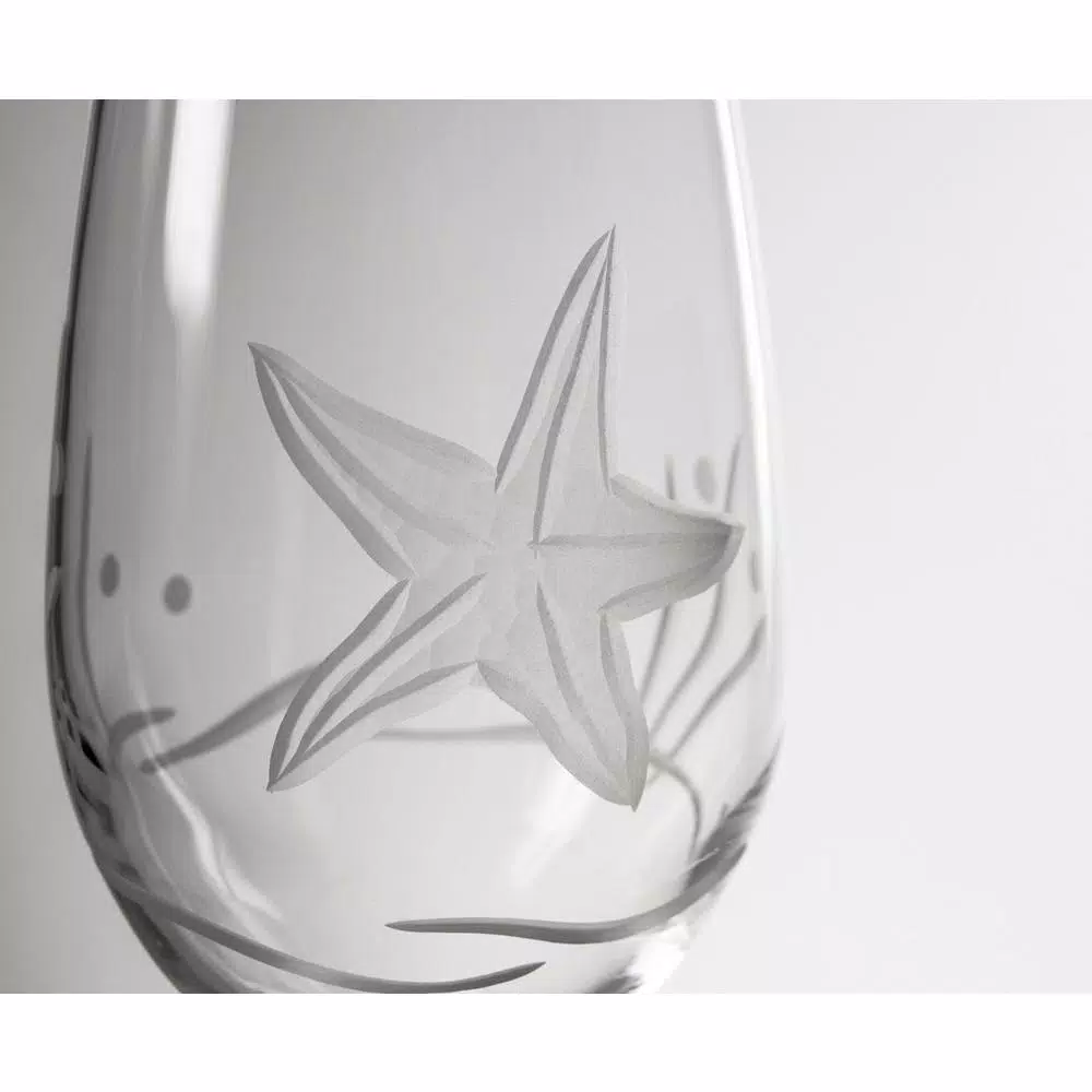 Drinkware Rolf Glass Starfish 17 Oz. Clear Stemless Wine Tumbler (Set Of 4) - Image 3