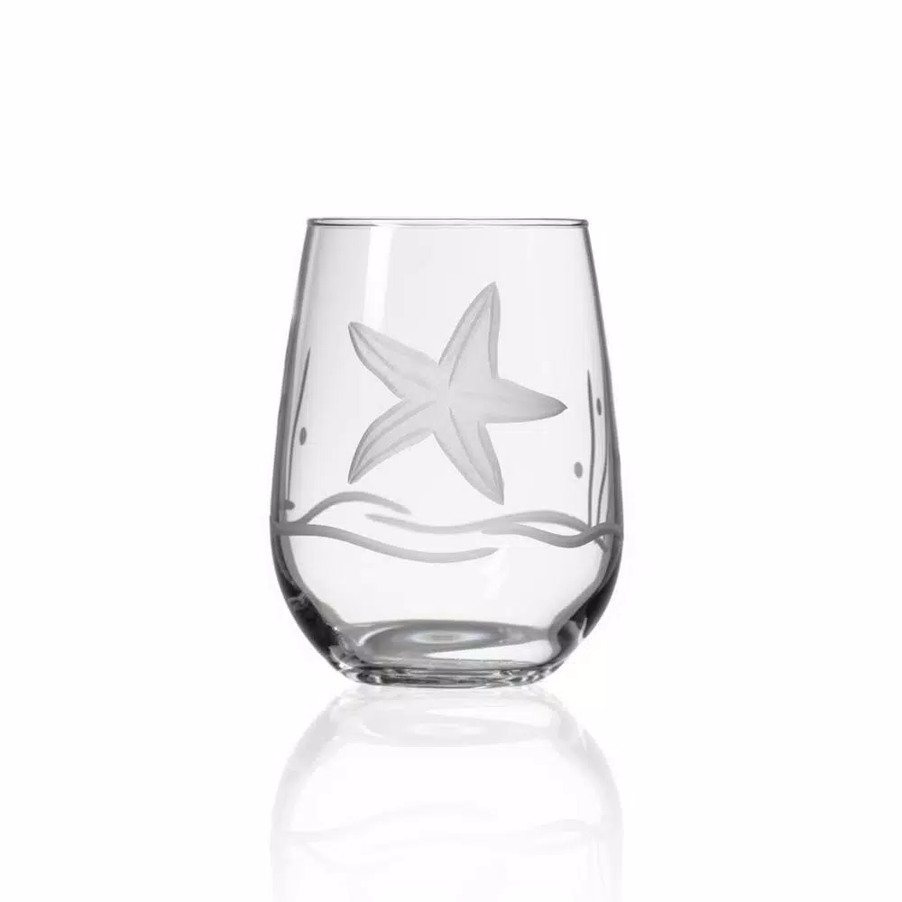 Drinkware Rolf Glass Starfish 17 Oz. Clear Stemless Wine Tumbler (Set Of 4) - Image 2