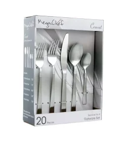 MegaChef Cravat 20-Piece Matte Silver Stainless Steel Flatware Set (Service For 4)