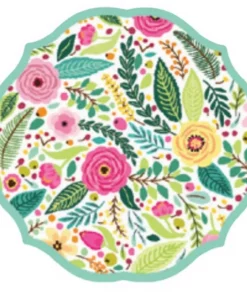 Disposable Tableware Sugar Plum Party Dessert Plate Spring Blossoms (Set Of 16)