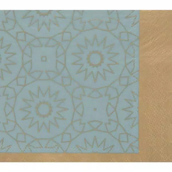 Disposable Tableware Sugar Plum Party 32-Piece Blue And Gold Assorted Disposable Cocktail Paper Napkin - Image 2