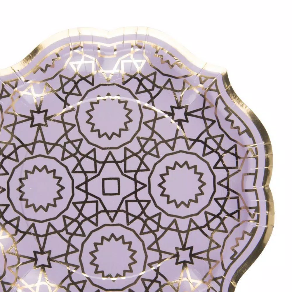 Disposable Tableware Sugar Plum Party Salad Plate Boho (16-Piece) - Image 2