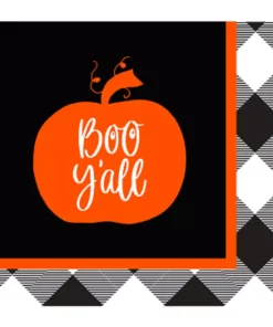 Disposable Tableware Sugar Plum Party 32-Piece Pumpkin Assorted Disposable Cocktail Paper Napkin