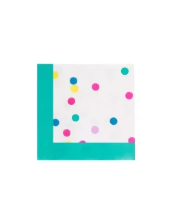 Disposable Tableware Sugar Plum Party 32-Piece Confetti Assorted Disposable Cocktail Paper Napkin