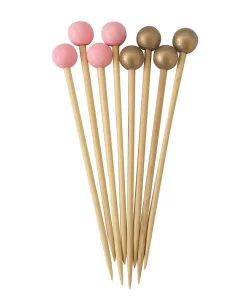 Disposable Tableware Sugar Plum Party 24-Piece Wood Small Confetti Assorted Disposable Party Food Pick