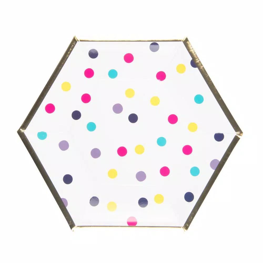 Disposable Tableware Sugar Plum Party Salad Plate Confetti (16-Piece)