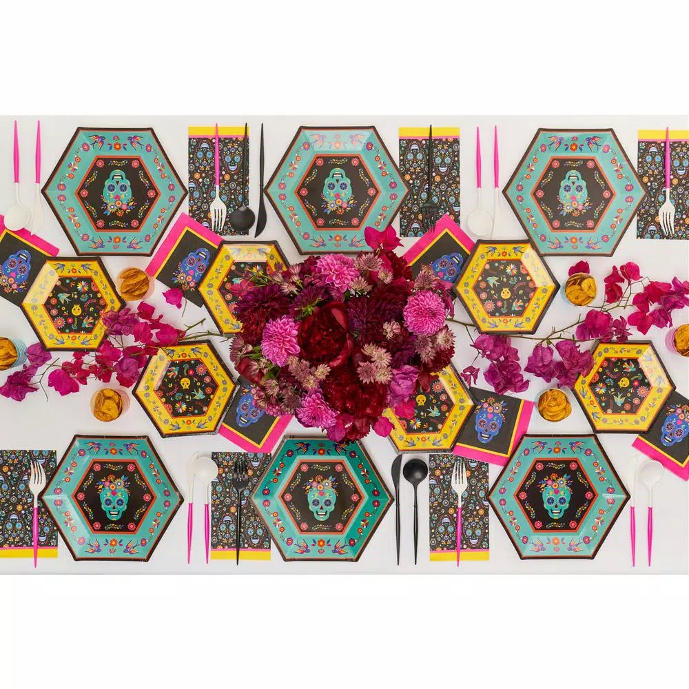 Disposable Tableware Sugar Plum Party Lunch Napkin Day Of Dead (32-Piece) - Image 2
