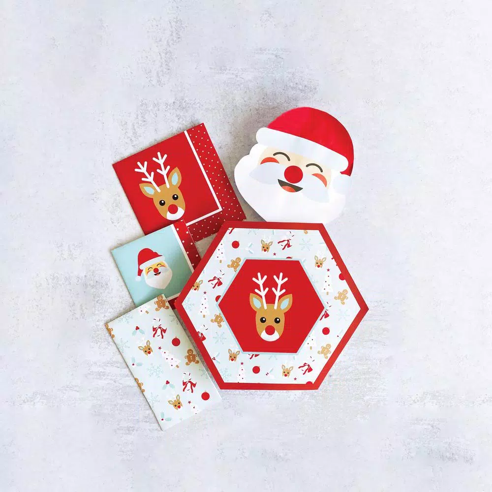 Disposable Tableware Sugar Plum Party 32-Piece Holly Jolly Assorted Disposable Paper Napkin - Image 3