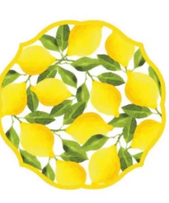 Disposable Tableware Sugar Plum Party Dinner Plate Lemons (16-Piece)