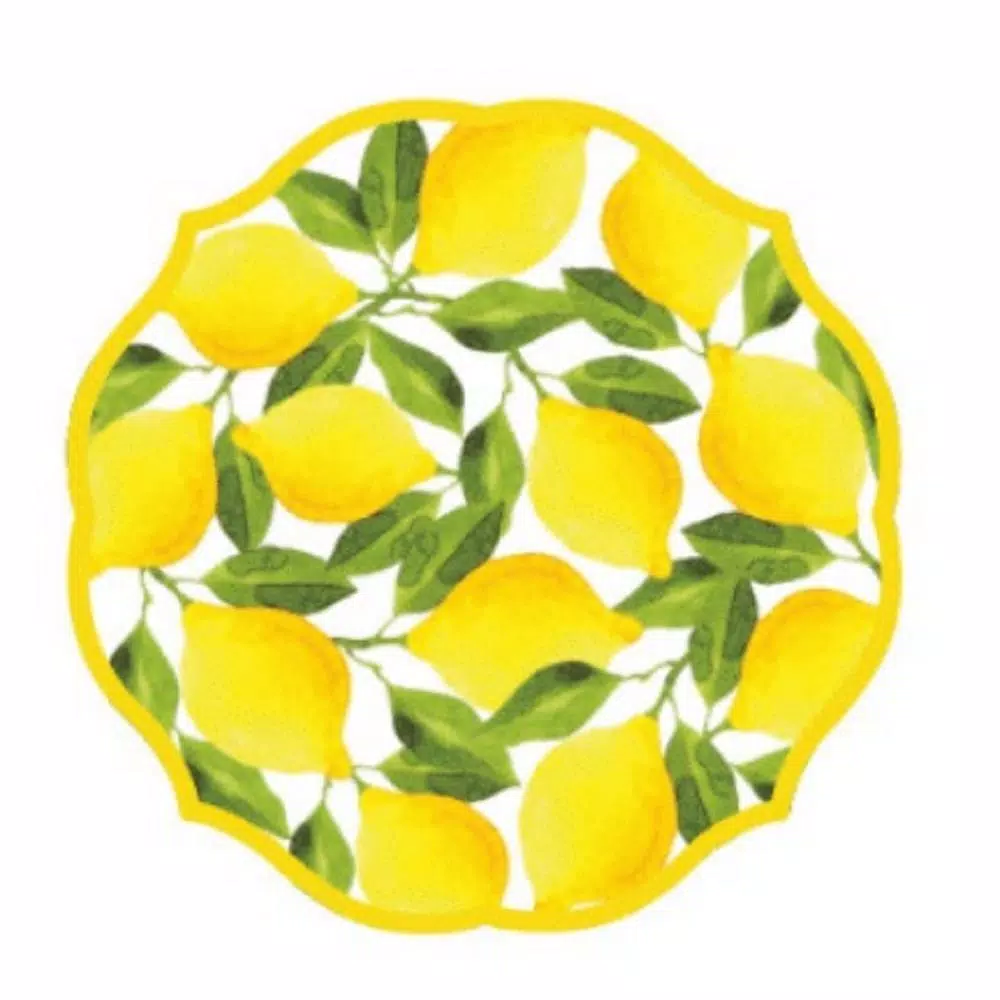 Disposable Tableware Sugar Plum Party Dinner Plate Lemons (16-Piece)