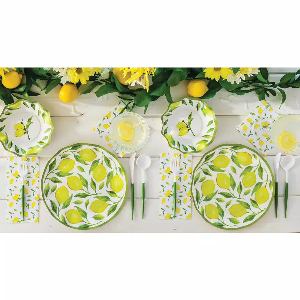 Disposable Tableware Sugar Plum Party Salad Plate Lemons (16-Piece) - Image 3