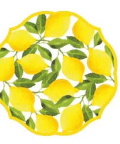 Disposable Tableware Sugar Plum Party Salad Plate Lemons (16-Piece)