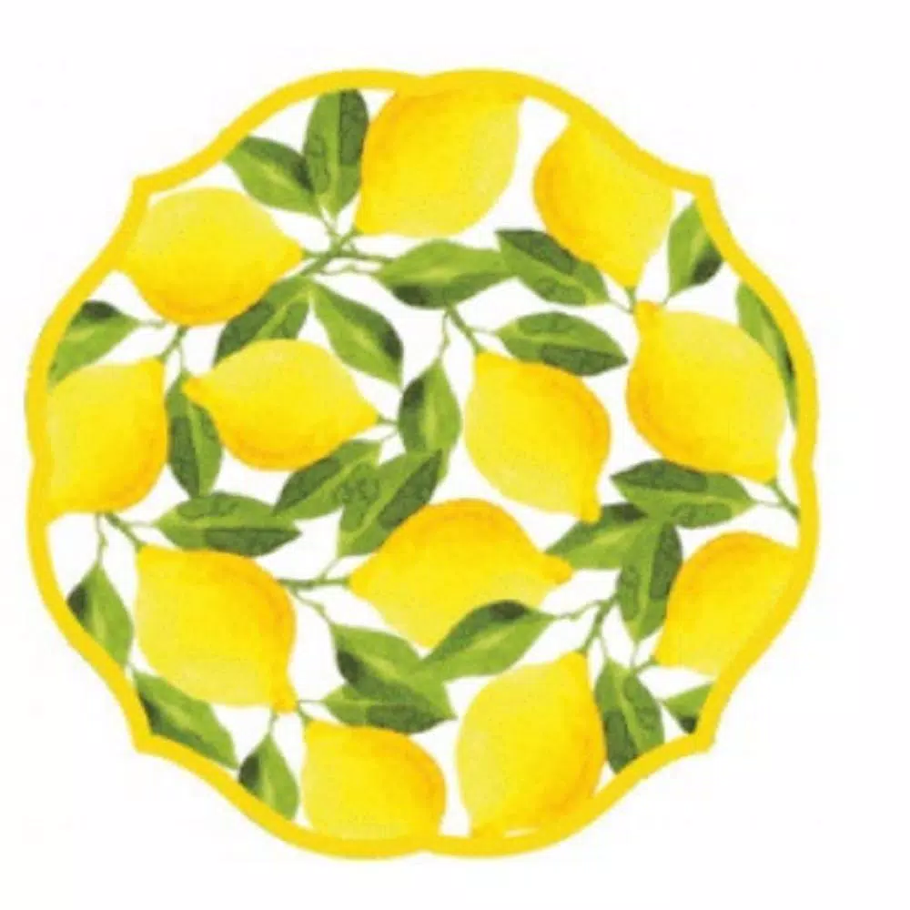 Disposable Tableware Sugar Plum Party Salad Plate Lemons (16-Piece)