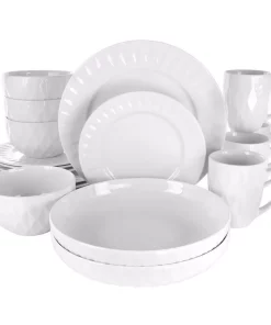 Elama 18-Piece Sienna White Porcelain Dinnerware Set (Service For 4)