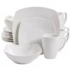 Gibson Zen 16-Piece Contemporary White Ceramic Dinnerware Set (Service For 4)