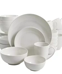 Gibson Home Ogalla 30-Piece Casual White Porcelain Dinnerware Set (Service For 6)