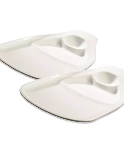 Dinnerware Villeroy & Boch BBQ Passion 2-Piece Casual White Porcelain Steak Plates (Service For 2)