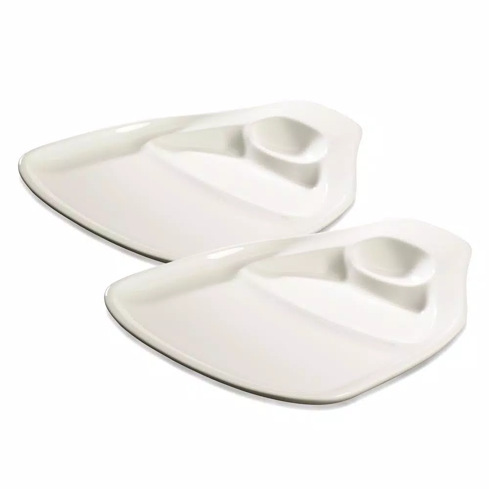 Dinnerware Villeroy & Boch BBQ Passion 2-Piece Casual White Porcelain Steak Plates (Service For 2)