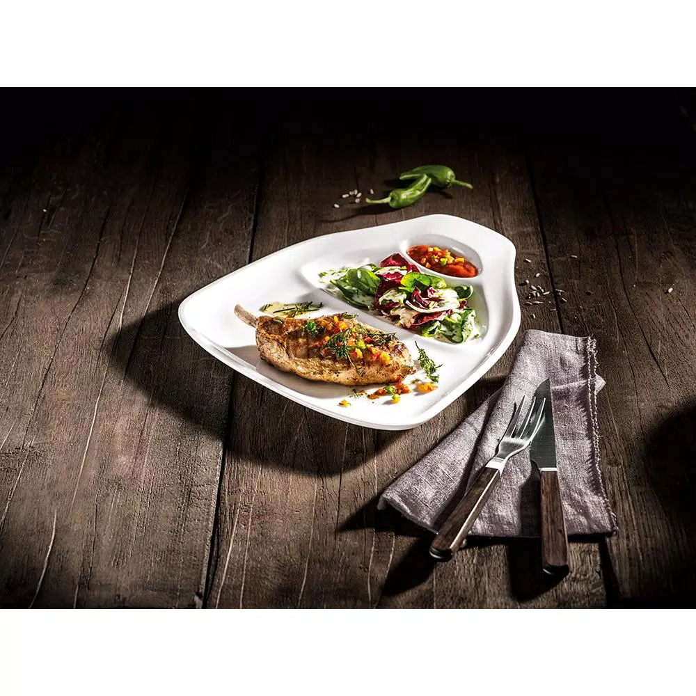 Dinnerware Villeroy & Boch BBQ Passion 2-Piece Casual White Porcelain Steak Plates (Service For 2) - Image 2