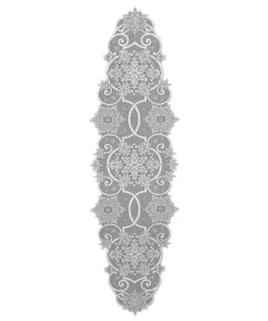 Table Linens & Kitchen Linens Heritage Lace Snowflake 19 In. W X 65 In. L White Floral Polyester Table Runner