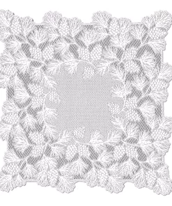 Table Linens & Kitchen Linens Heritage Lace Woodland 36 In. W X 36 In. L White Floral Polyester Table Topper