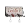 Bar Accessories LITTON LANE Wood And Iron 6-Bottle Wall Mounted Wine Rack With Stemware Holder