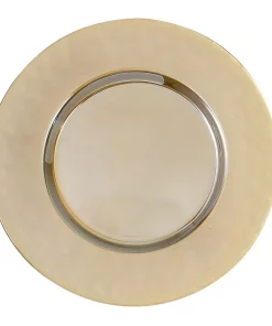 Dinnerware Elegance 13 In. Luster Gold Glass Charger (Set Of 4)