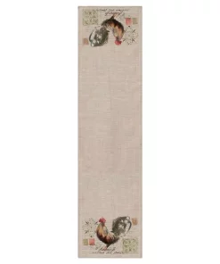 Table Linens & Kitchen Linens Heritage Lace Rooster Run 16 In. W X 54 In. L Natural Floral Polyester Table Runner