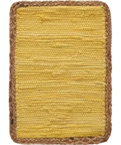 Table Linens & Kitchen Linens LR Home Sunny Day 19 In. X 13 In. Yellow Jute Bordered Cotton Placemat (Set Of 4)