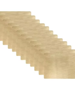 Table Linens & Kitchen Linens RITZ 19 In. X 13 In. Bronze Metallic Stitched PVC Placemats (Set Of 12)